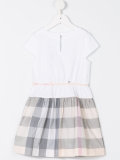 checkered hem short-sleeved dress