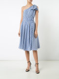 single shoulder flared dress