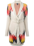 geometric intarsia cardi-coat