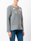 embroidered bird sweatshirt 