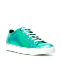 high-shine lace-up sneakers