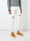 distressed slim fit jeans