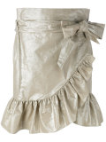 lamé ruffled skirt