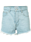 raw hem denim shorts