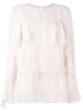 ruffled bell sleeve blouse