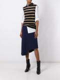 sequined collar striped top