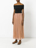 loose pleat long skirt