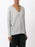 V-neck ribbed jumper
