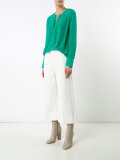 lace-up neck blouse