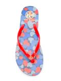 heart print flip flops
