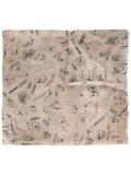 scribble print scarf
