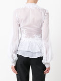 ruffled lace insert shirt