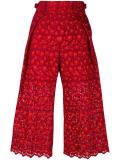 guipure lace cropped trousers