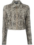 python effect cropped jacket