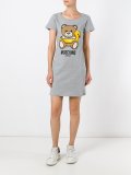bear print T-shirt dress