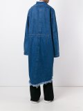 long zipped denim coat