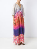 v neck printed kaftan