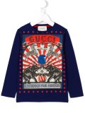 circus print long sleeved T-shirt
