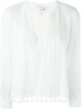 tasseled pleated blouse
