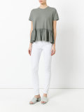 pleated hem T-shirt