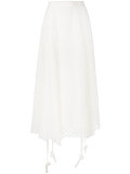 High Waist A-Line Skirt with Asymmetric Hem