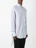strap detail striped shirt