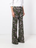 floral flared trousers