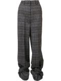 checked high waisted trousers
