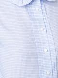 ruffle collar grid print shirt