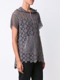 crochet short sleeved hooded jacket