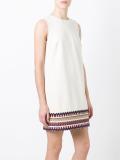 embroidered hem shift dress