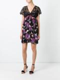 flamingos print pleated dress 