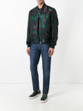 parrot jacquard bomber jacket