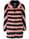 striped fur effect coat