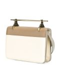 metallic handle shoulder bag