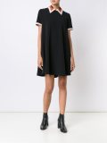 contrast collar short sleeve dress