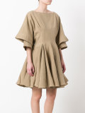 pleated trim dress 