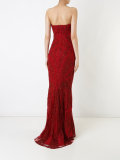 strapless embroidered gown