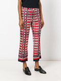 geometric print cropped trousers