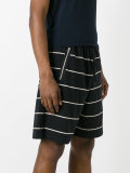 striped track shorts
