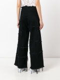 raw edge patchwork jeans