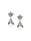 stone embellished pendant earrings