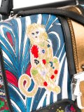 contrast print satchel bag