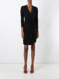 draped wrap front dress