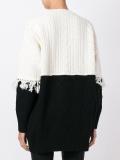 cable knit fringed jumper