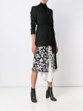 asymmetric vine print skirt