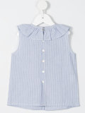 ruffled neck striped dress