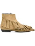 ruffled detail ankle boots