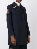 double-breasted patched coat