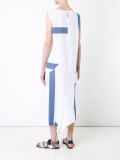 contrast stripe asymmetric dress